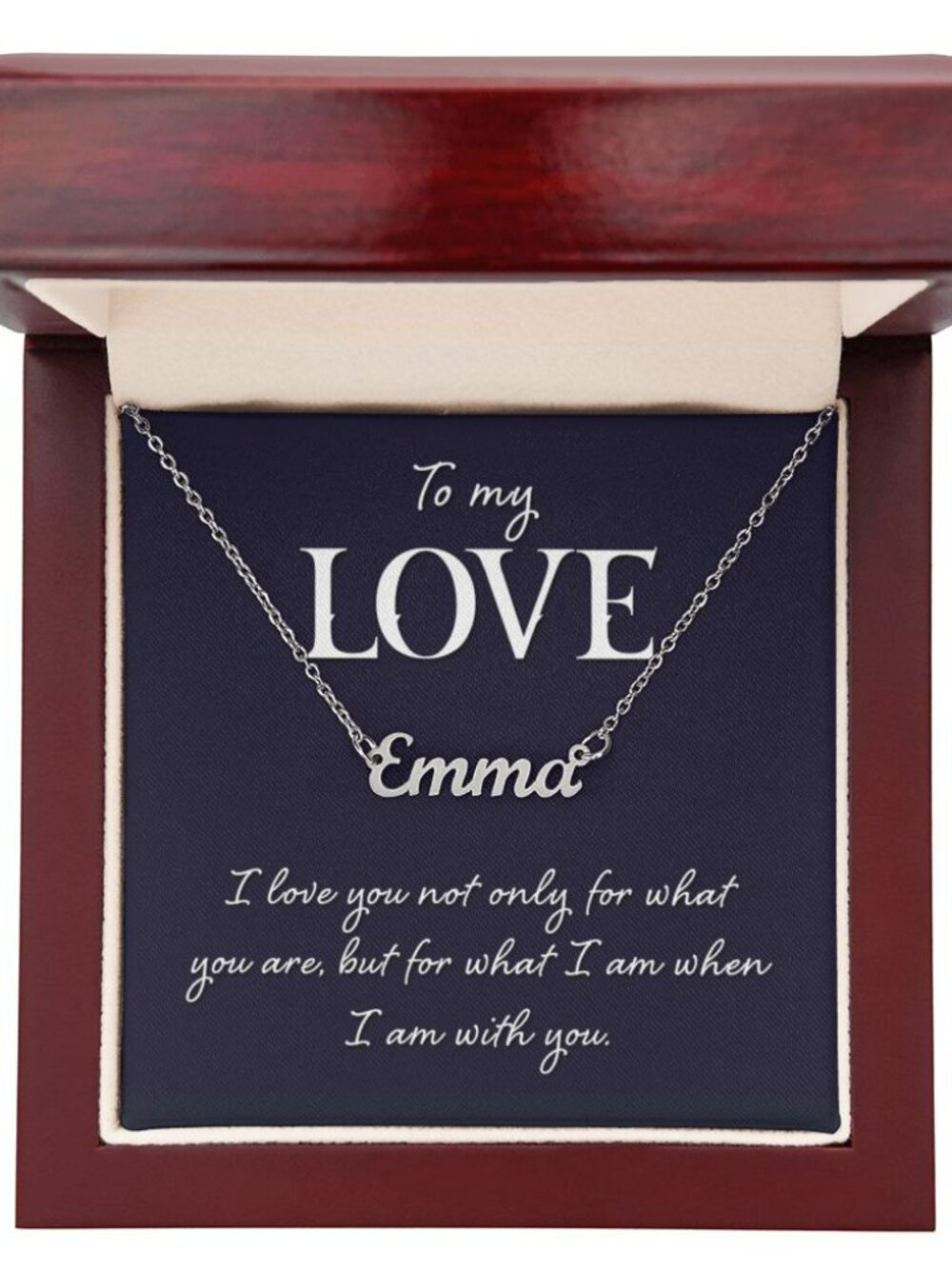 To My Love I Am With You Personalized Name Necklace Stainless Steel Custom Name